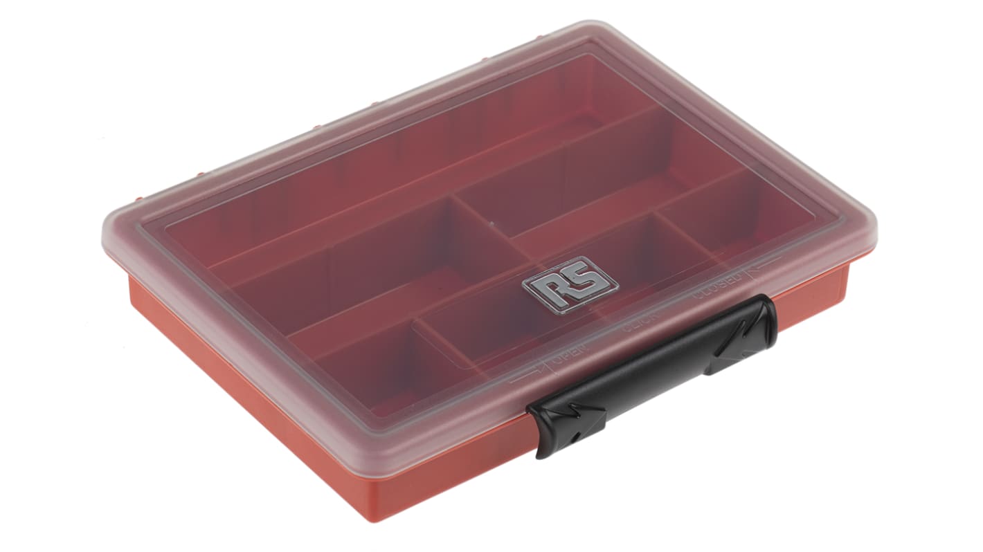Contenitore modulare RS PRO in PP, 7 scomparti, 32mm x 175mm x 143mm, Coperchio trasparente