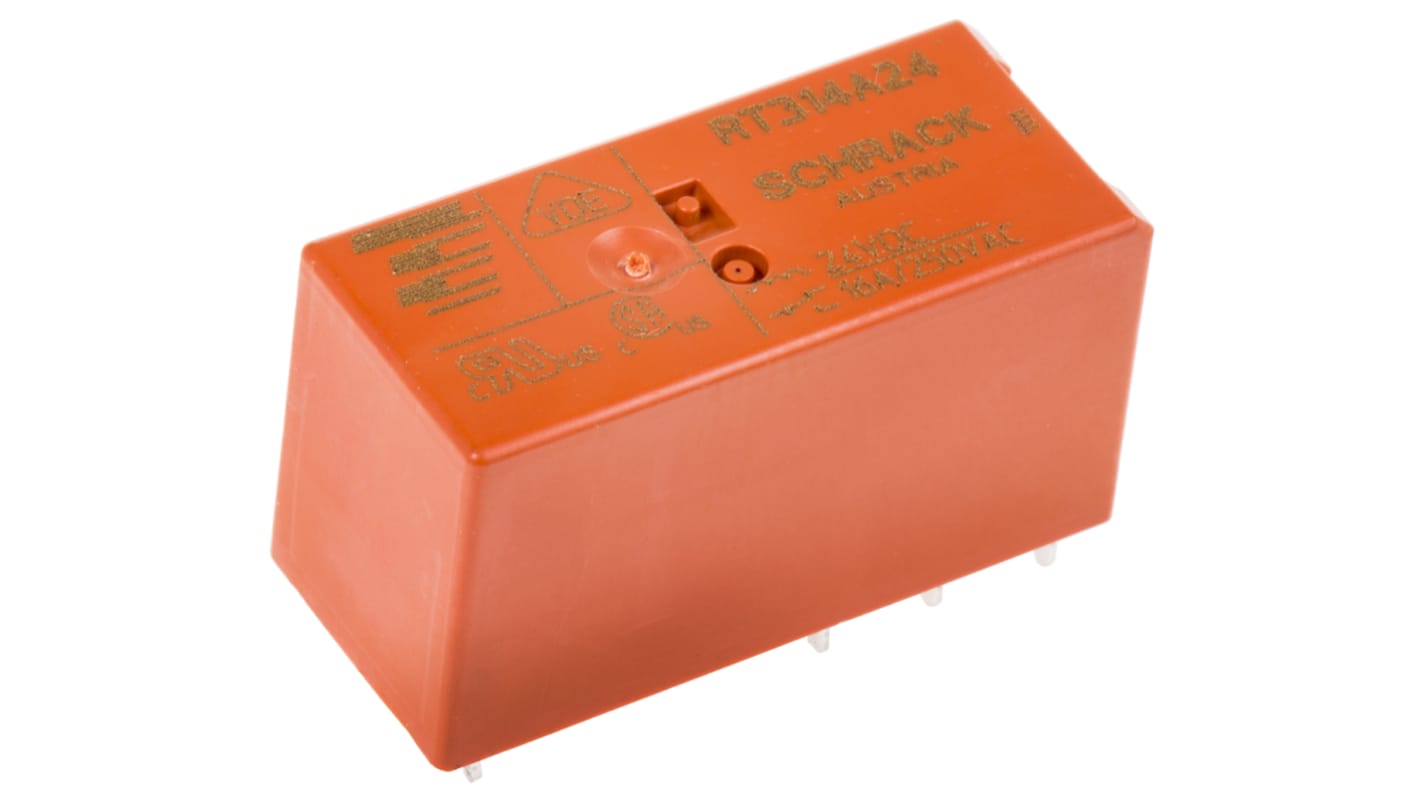 TE Connectivity PCB Mount Latching Power Relay, 24V dc Coil, 16A Switching Current, SPDT