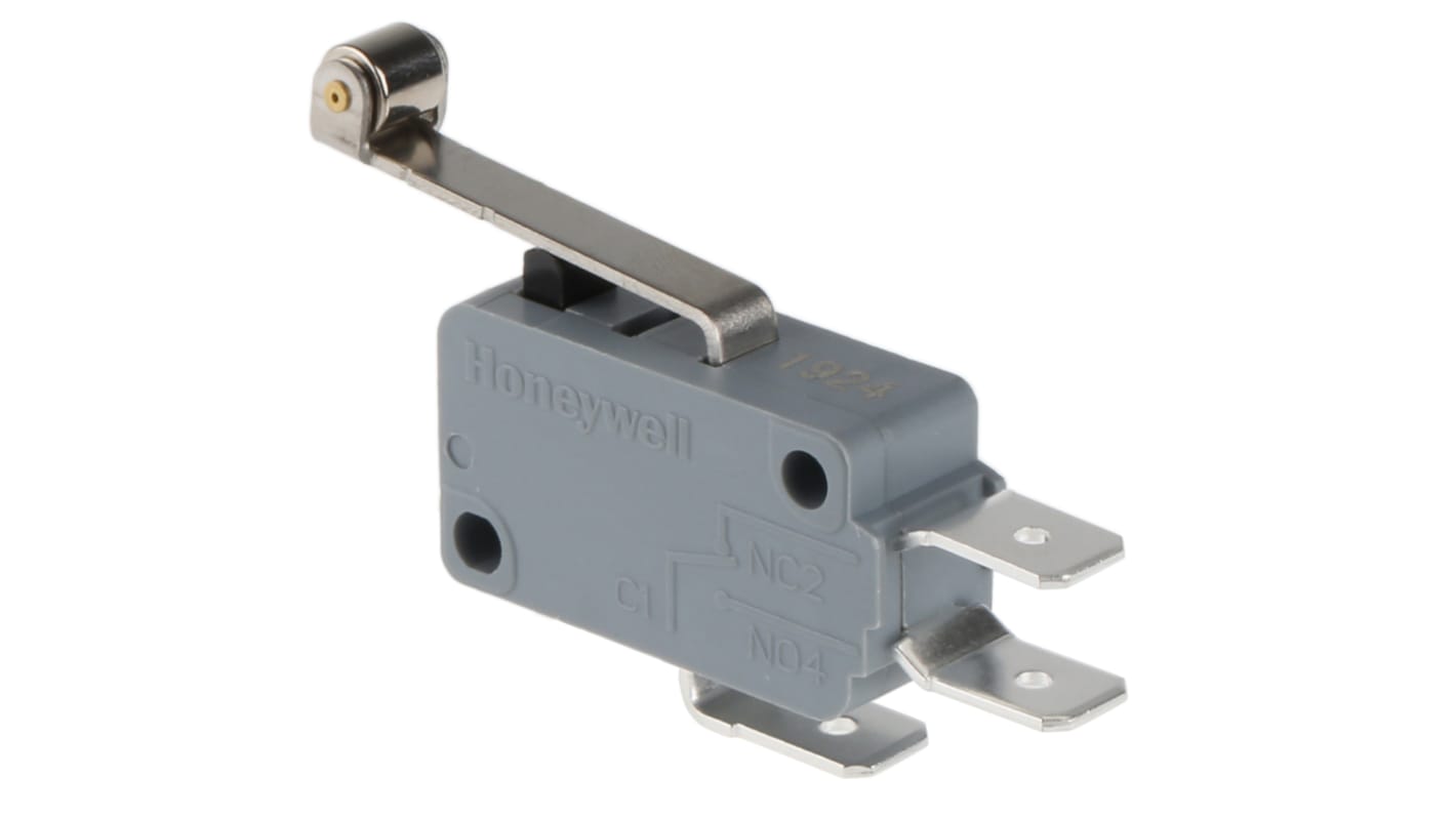 Microrupteur Levier à galet Honeywell, Cosse, 1 RT, 16 A @ 250 V c.a. 125 V ac, 250 V ac