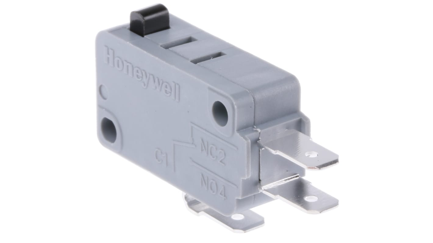 Honeywell Plunger Micro Switch, Tab Terminal, 16 A @ 250 V ac, SPDT