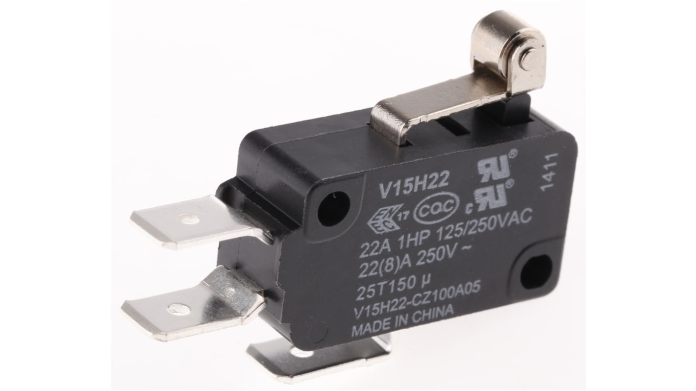 Microinterruttore, Honeywell, SPDT, 22 A a 250 V c.a., IP67, Attacco rapido