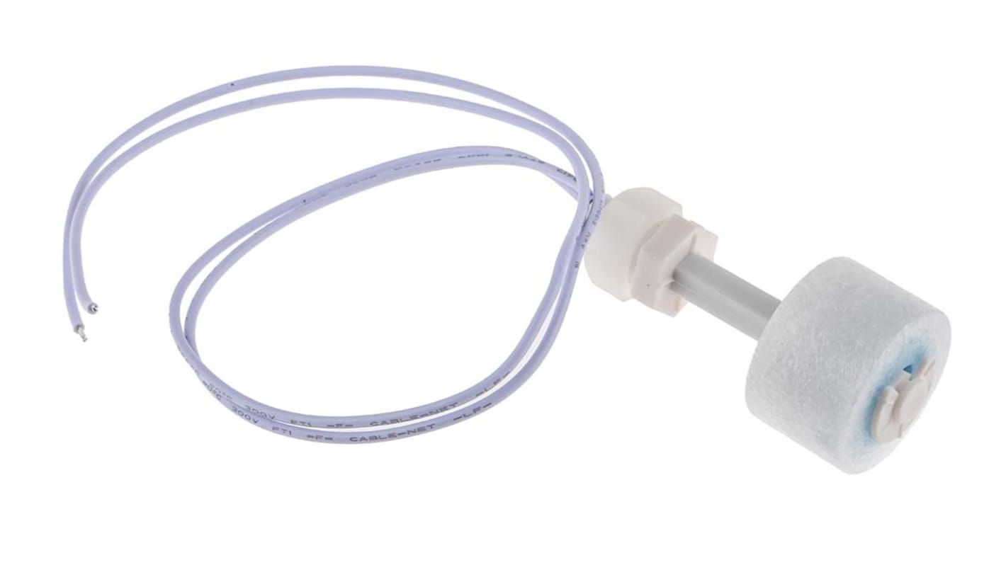 RS PRO PP浮球开关, 垂直安装, 直接装入, 最大直流200V, 最高+80°C, 线长300mm