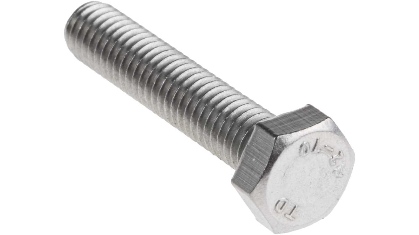 Śruba z łbem sześciokątnym gwint M6 30.0mm skok 1.0mm Stal nierdzewna Sześciokątny RS PRO