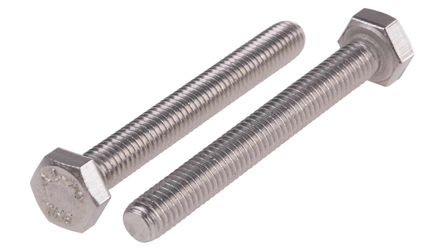 Śruba z łbem sześciokątnym gwint M6 50.0mm skok 1.0mm Stal nierdzewna Sześciokątny RS PRO