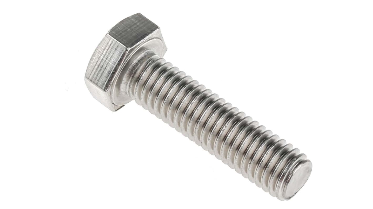 RS PRO Stainless Steel Hex, Hex Bolt, M8 x 30mm