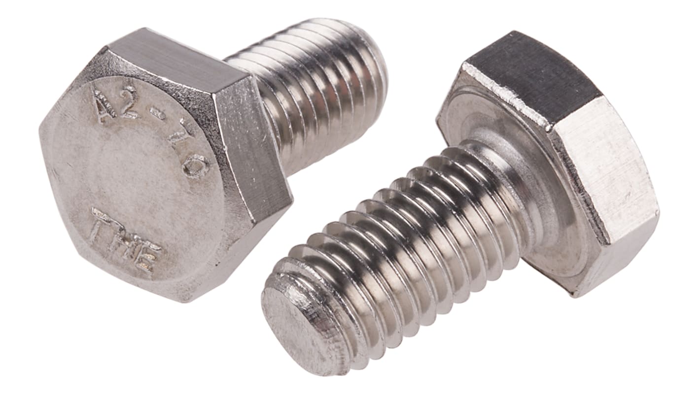 Vis à tête hexagonale Acier inoxydable, M10 x 20.0mm