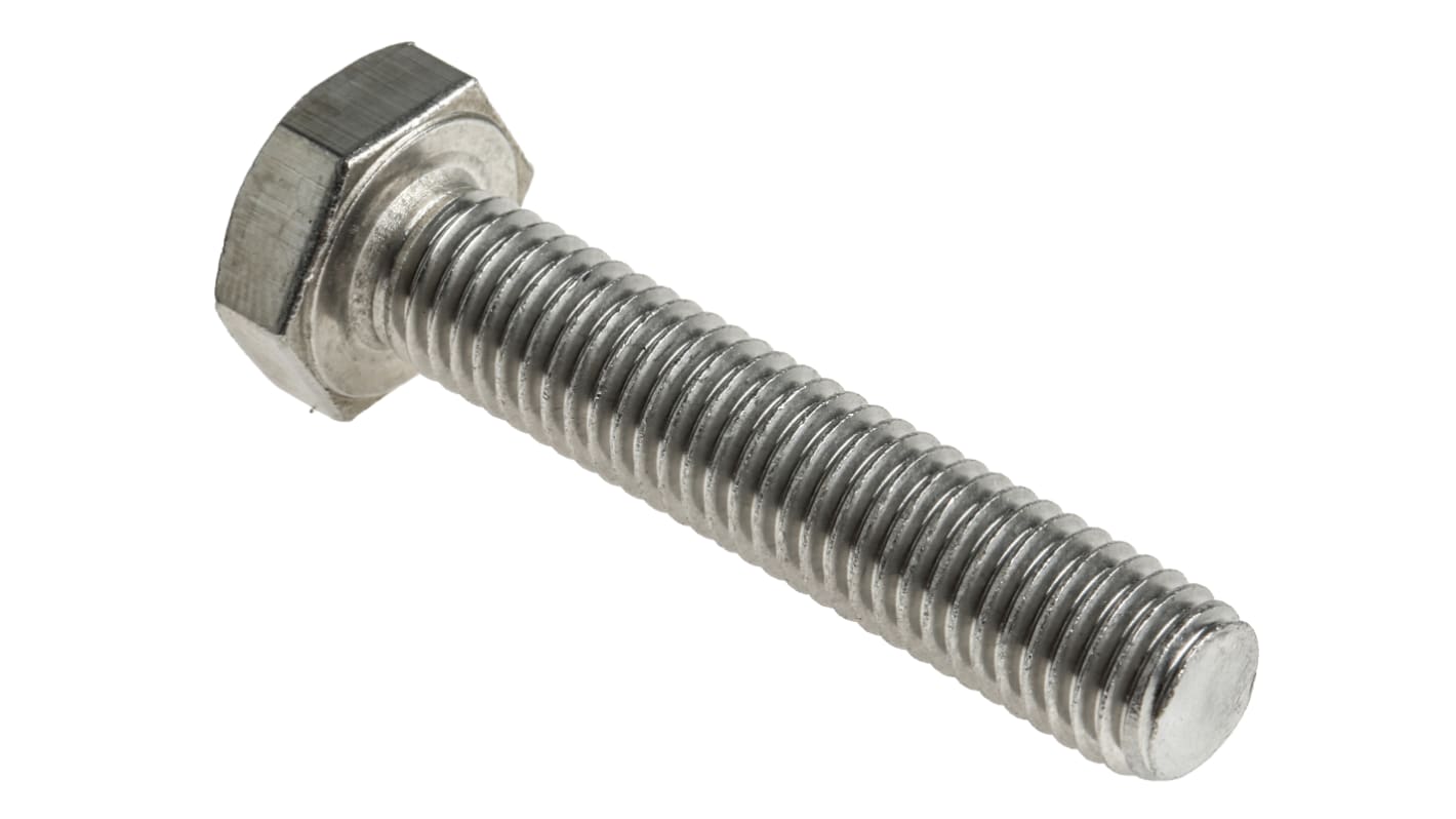 RS PRO Stainless Steel, Hex Bolt, M10 x 50.0mm