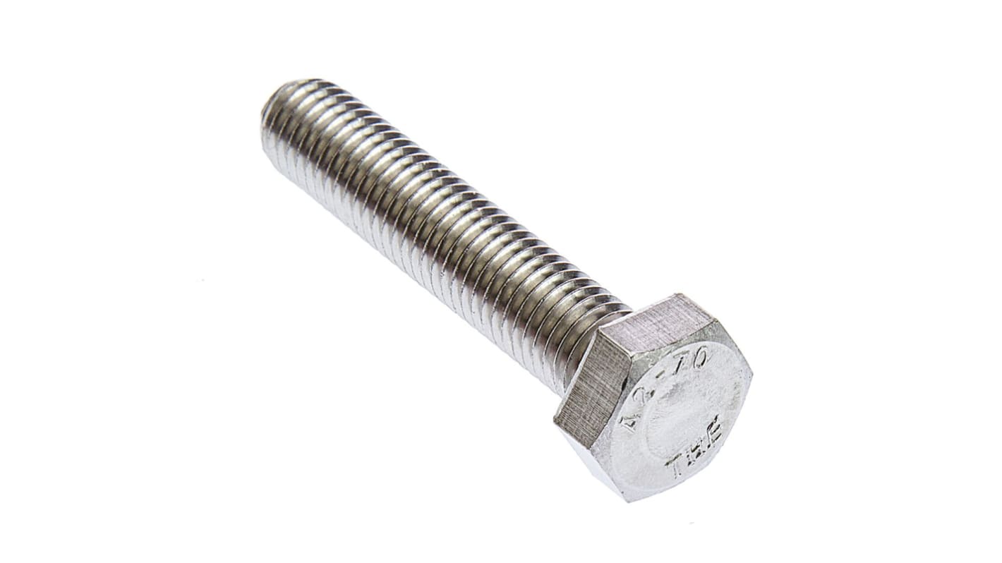 Śruba z łbem sześciokątnym gwint M12 60.0mm skok 1.75mm Stal nierdzewna Sześciokątny RS PRO