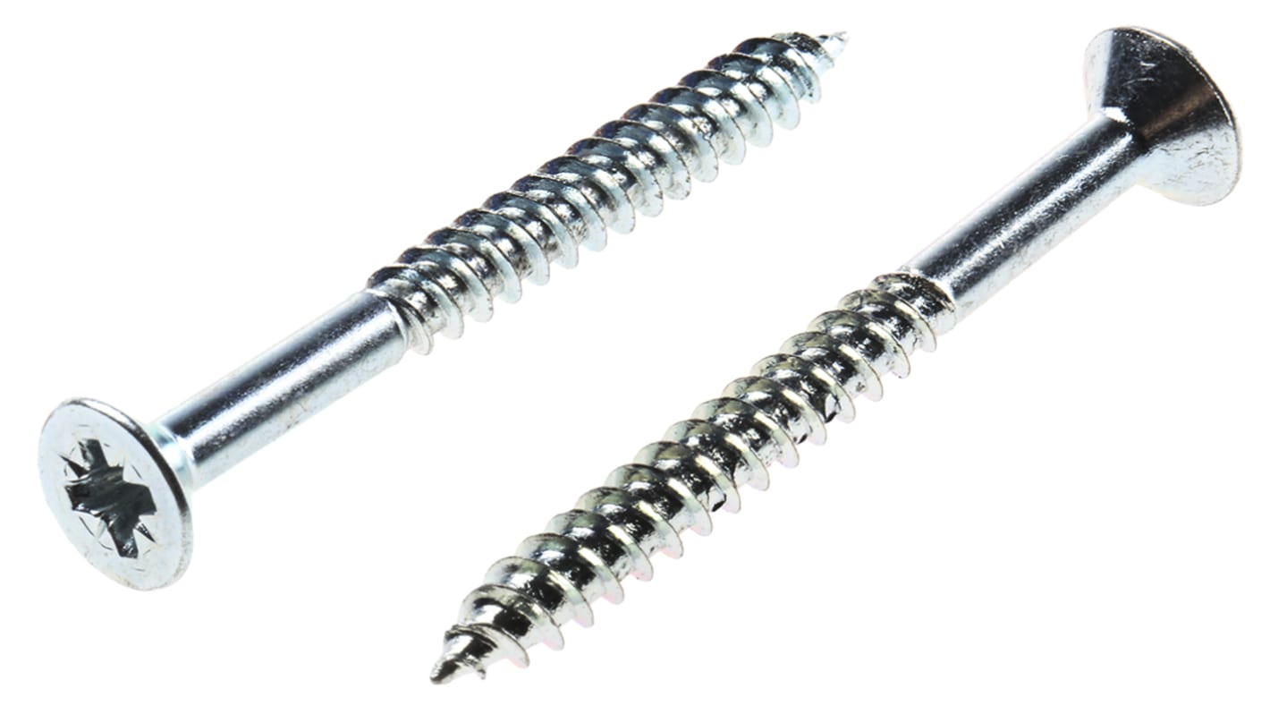 RS PRO Pozidriv Holzschraube, No. 8 1.3/4Zoll zöllig Stahl Senkkopf