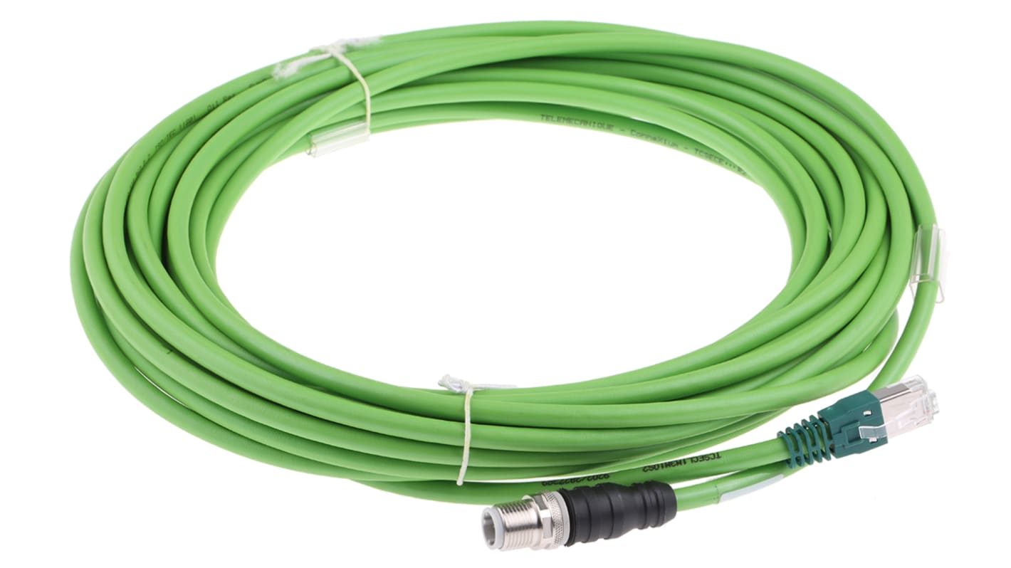 Schneider Electric, 10m M12 to Male RJ45 Male Shielded, Terminated PVC Sheath