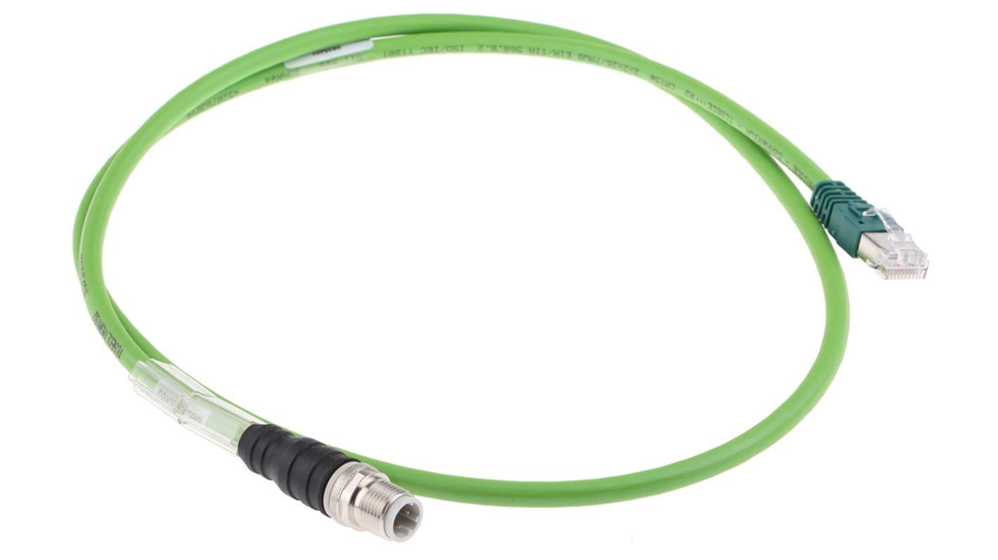 Schneider Electric, 1m M12 to Male RJ45 MaleShielded, Terminated PVC Sheath