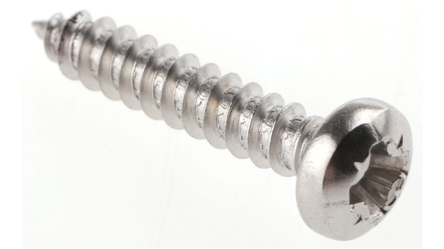 Vite autofilettante a  a testa conica in Acciaio inox RS PRO, filettatura 6, L 19mm, guida a Pozi