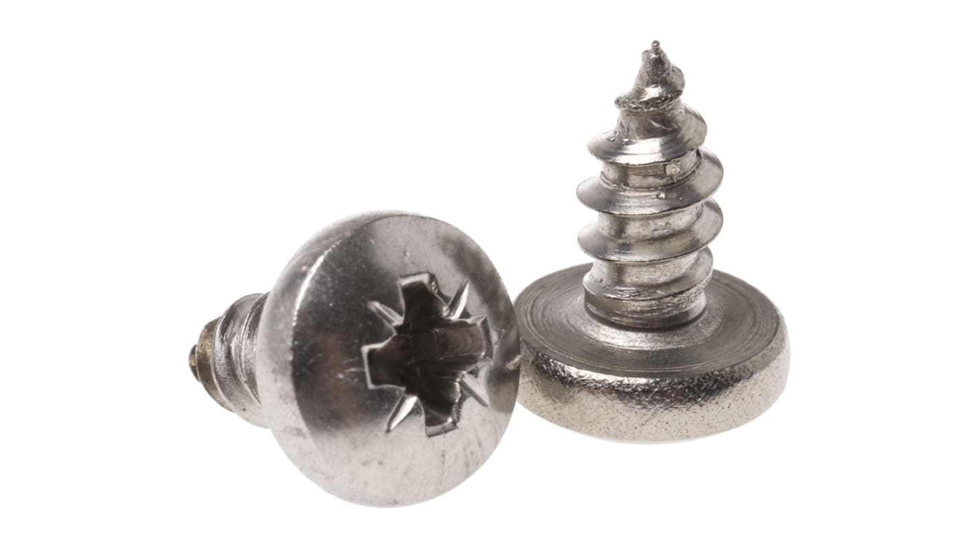 Vite autofilettante a  a testa conica in Acciaio inox RS PRO, filettatura 10, L 9.5mm, guida a Pozi