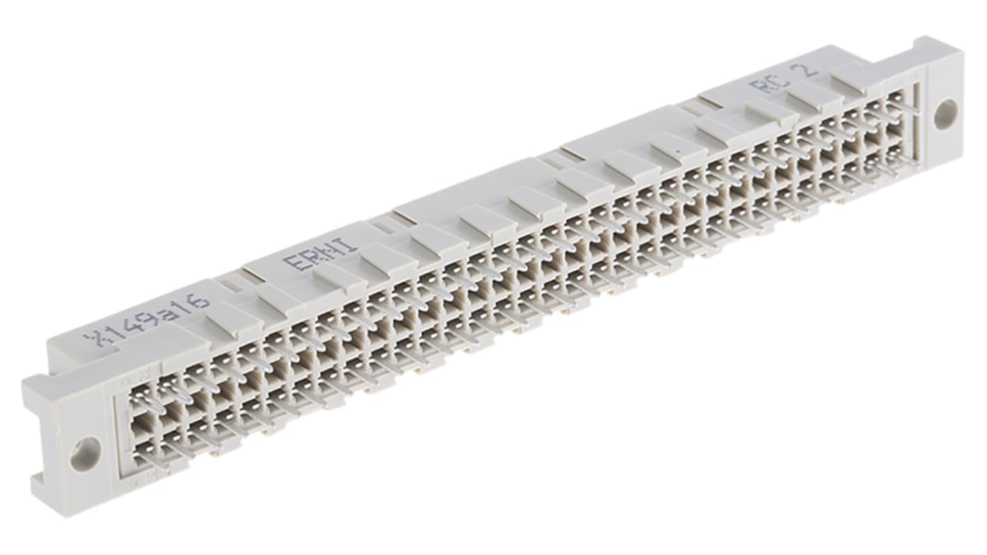 ERNI 64 Way 2.54mm Pitch, Type C Class C2, 2 Row, Straight DIN 41612 Connector, Socket