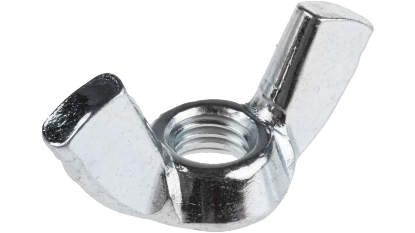 24mm Bright Zinc Plated Steel Wingnut, M5