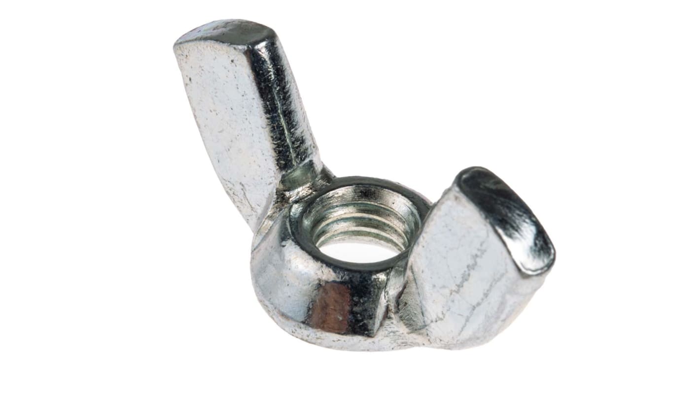 30mm Bright Zinc Plated Steel Wingnut, M6