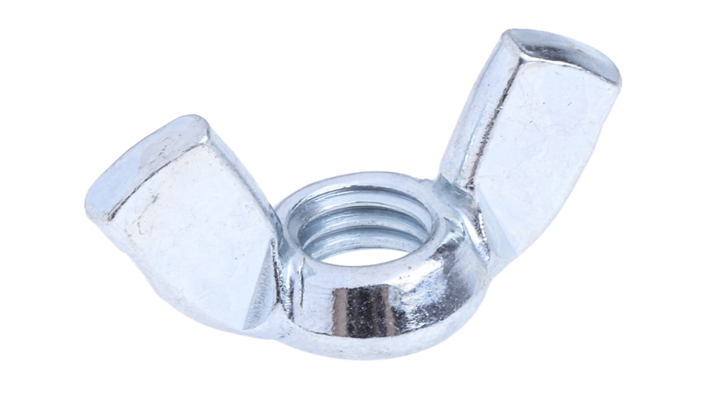 36mm Bright Zinc Plated Steel Wingnut, M8