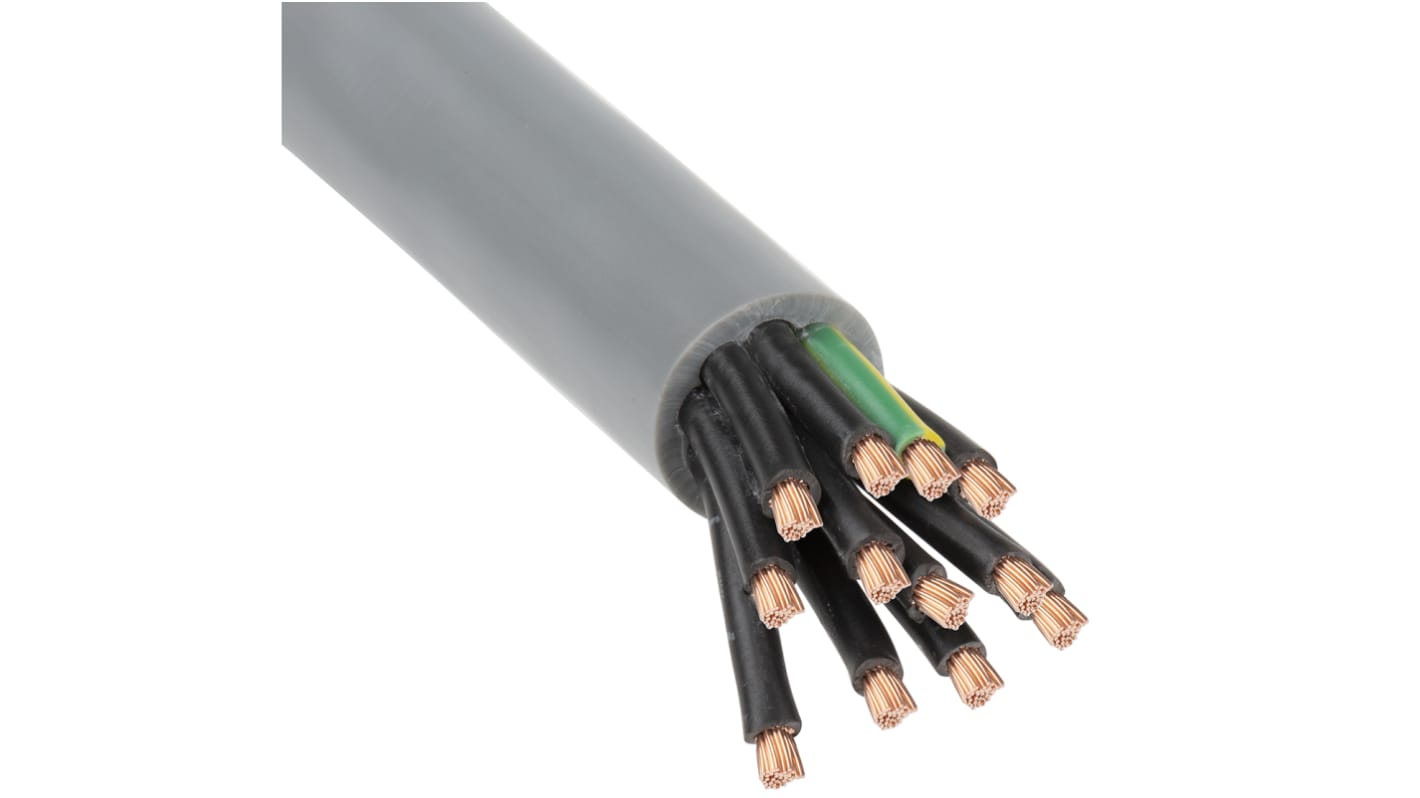 RS PRO Control Cable, 12 Cores, 2.5 mm², YY, Unscreened, 50m, Grey PVC Sheath, 13 AWG