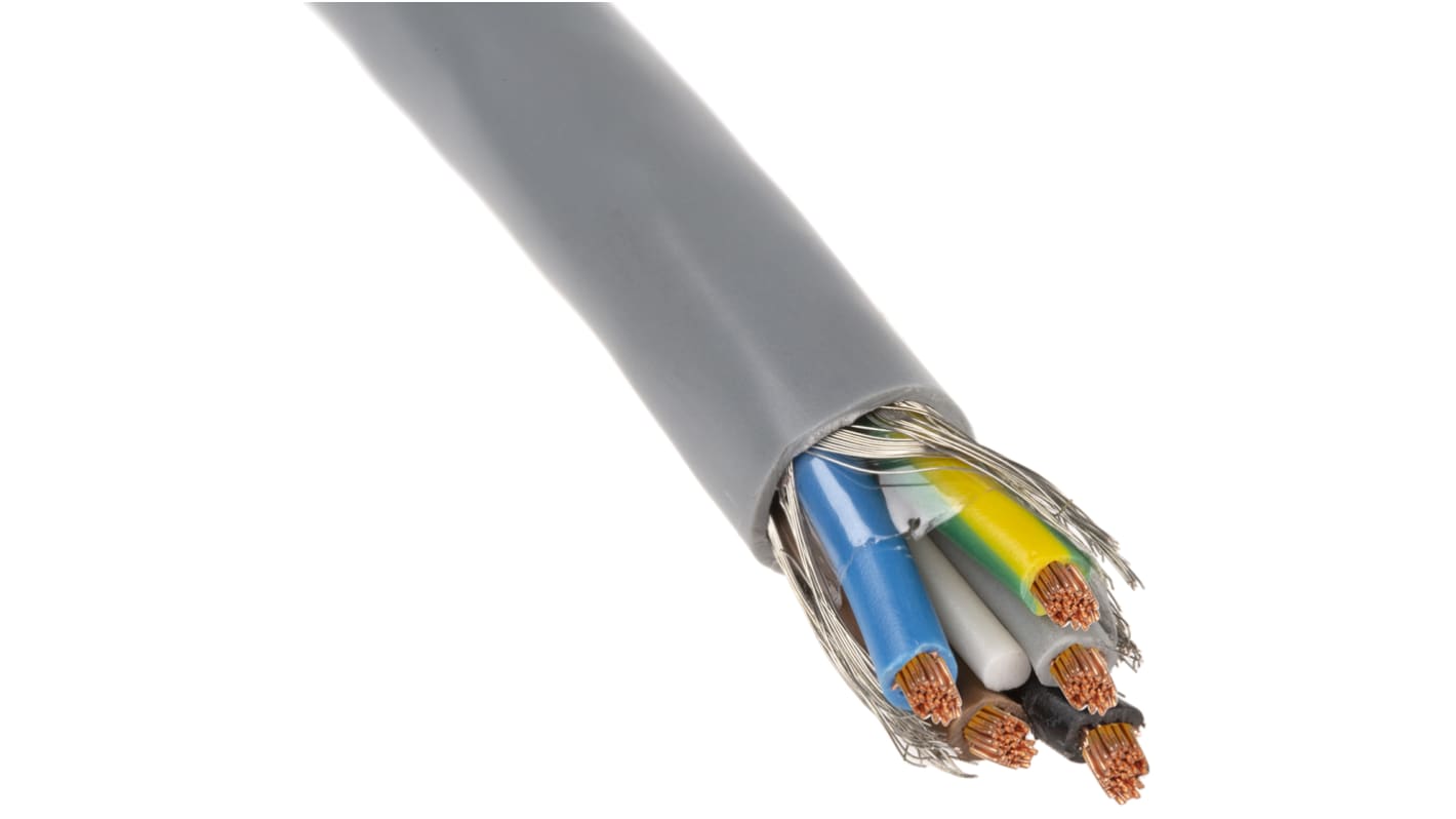 RS PRO Control Cable, 5 Cores, 2.5 mm², CY, Screened, 50m, Grey PVC Sheath, 13 AWG