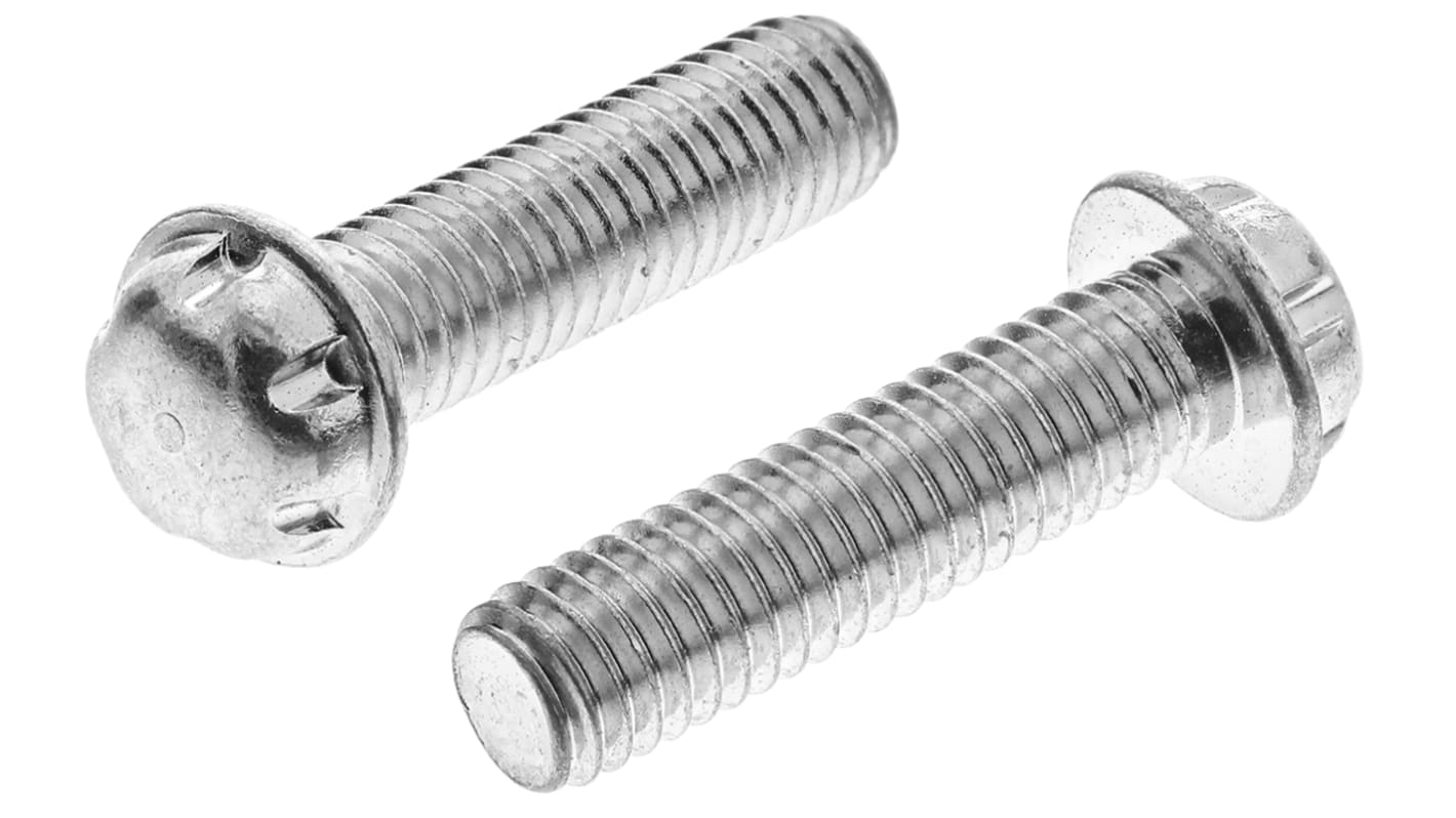 System Zero Zinc Plated Flange Button Steel Tamper Proof Security Screw, M3 x 12mm