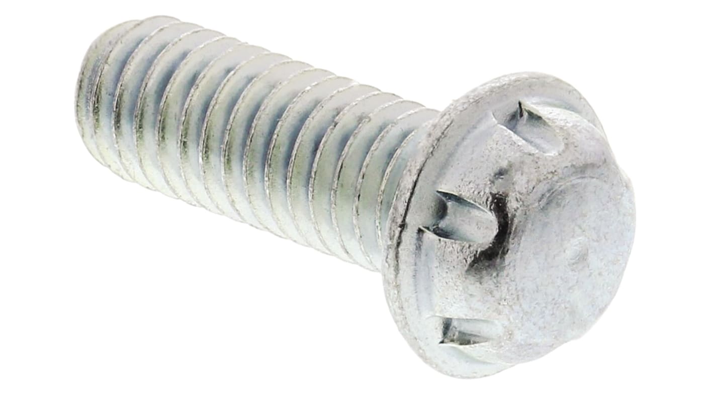 System Zero Zinc Plated Flange Button Steel Tamper Proof Security Screw, M4 x 12mm