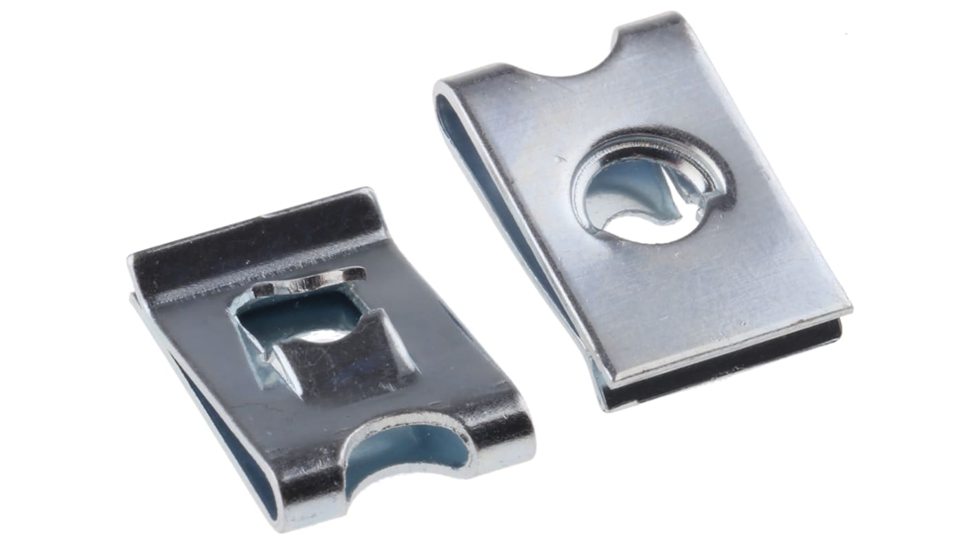 Dado prigioniero in Acciaio galvanizzato RS PRO, filettatura No. 8, dimensioni 11.1 x 16.6mm