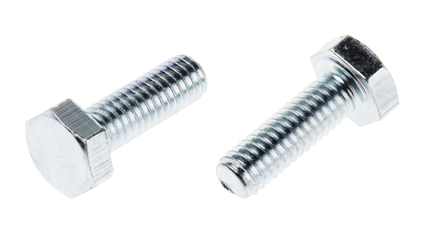 Śruba z łbem sześciokątnym gwint M4 12.0mm skok 0.70mm Stalowe Sześciokątny Powlekane jasnym cynkiem RS PRO