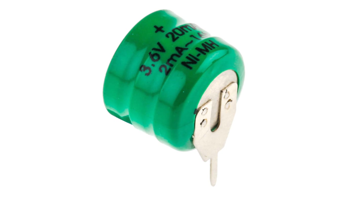 Batteria a bottone ricaricabile RS PRO, 3.6V, 20mAh, NiMH