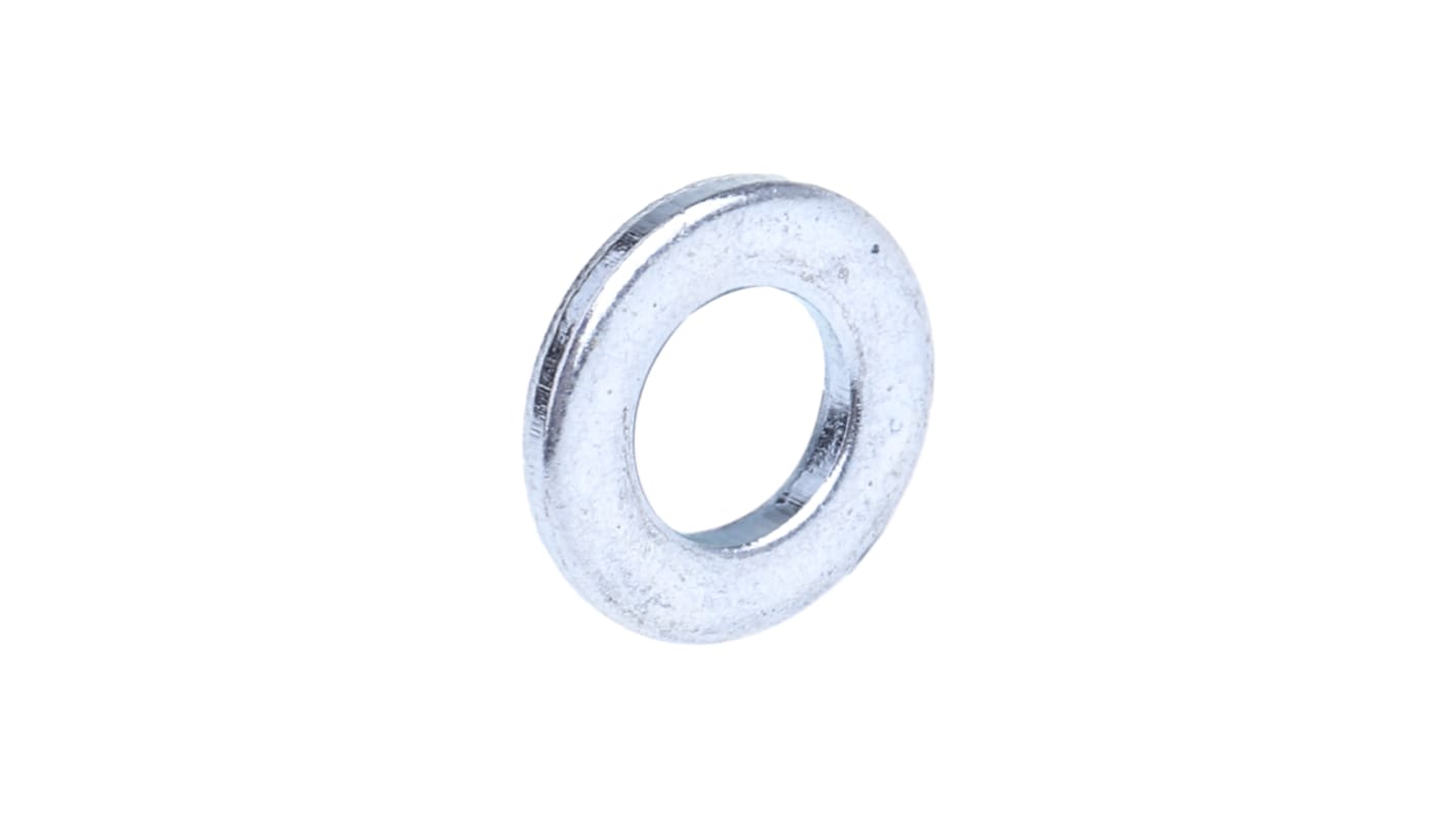 RS PRO Bright Zinc Plated Steel Plain Form A Washers, M6, DIN 125A