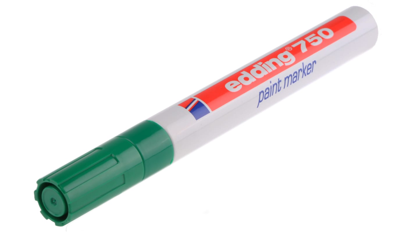 Edding Green 2 → 4mm Medium Tip Paint Marker Pen for use with Glass, Metal, Plastic, Wood