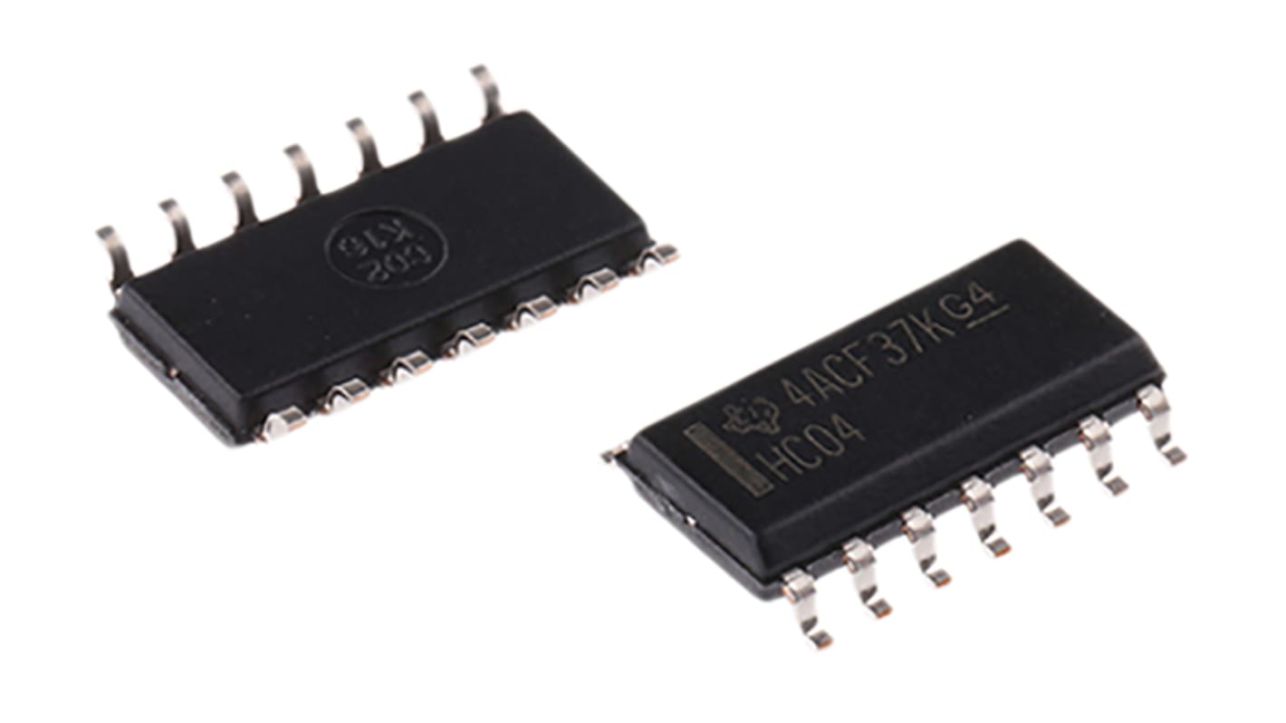 Texas Instruments HC逻辑反相器, 6元件, 低电平5.2mA, 高电平-5.2mA, 14p, SOIC, 贴片安装