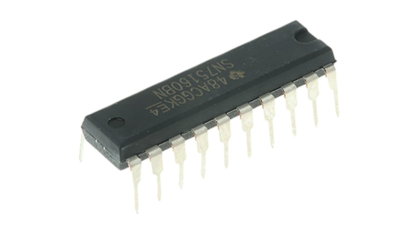Texas Instruments 线路收发器 IC, 8个发送器, 20针, 通孔安装, PDIP封装