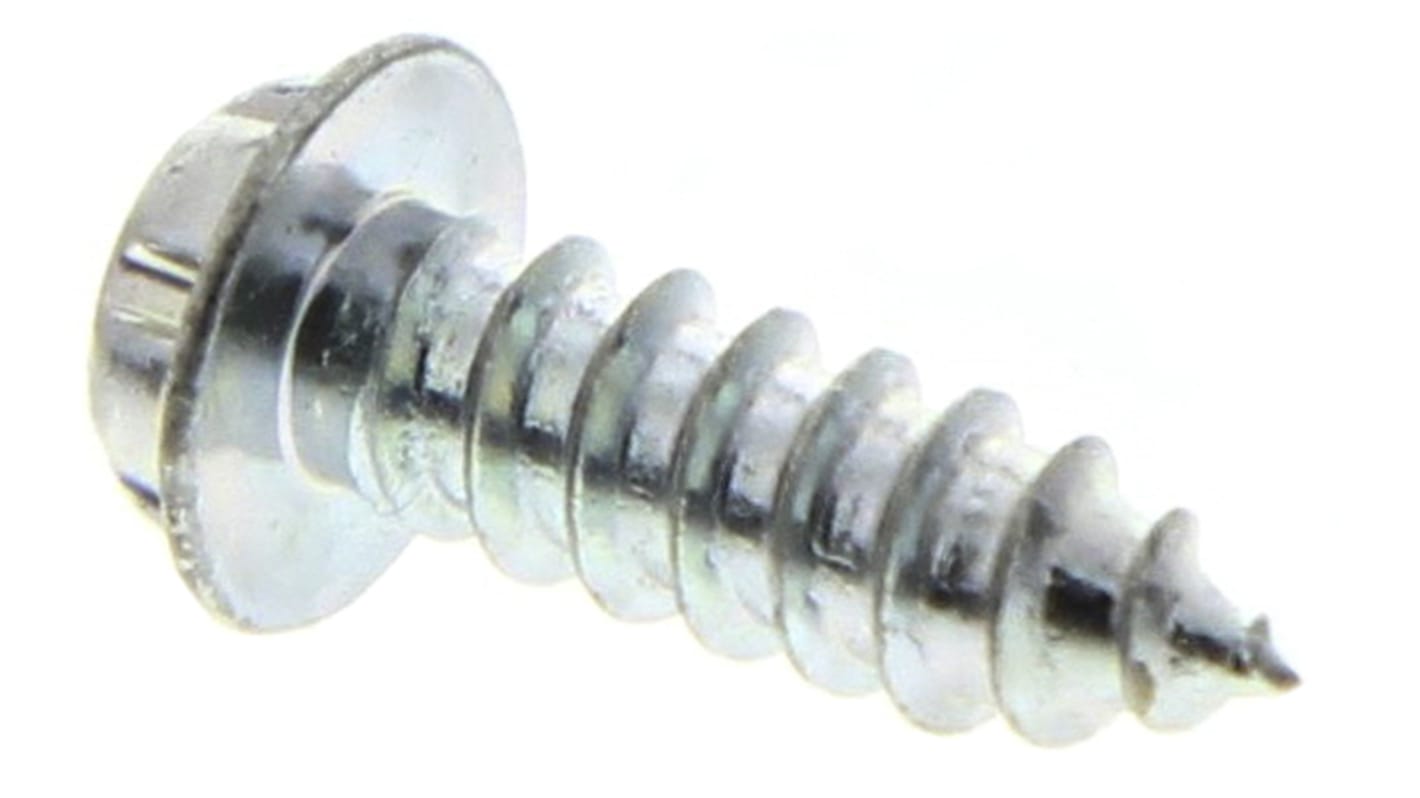 System Zero Zinc Plated Flange Button Steel Tamper Proof Security Screw, No. 8 x 12mm