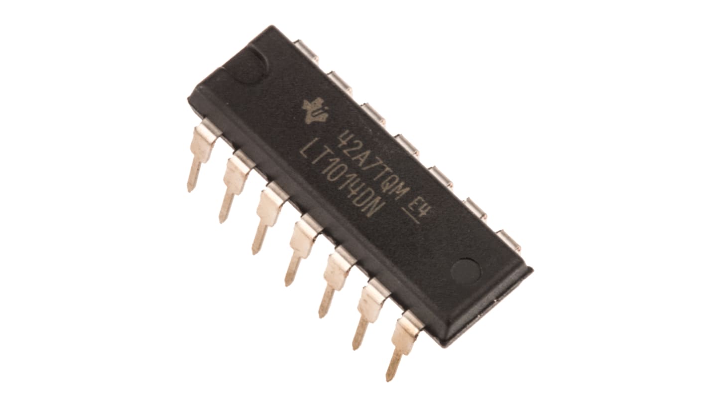 LT1014DN Texas Instruments, Op Amp, 1MHz, 9 → 28 V, 14-Pin PDIP