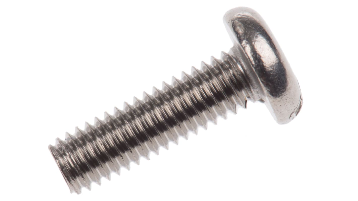 RS PRO Slot Pan A2 304 Stainless Steel Machine Screws DIN 85 x 10.0mm