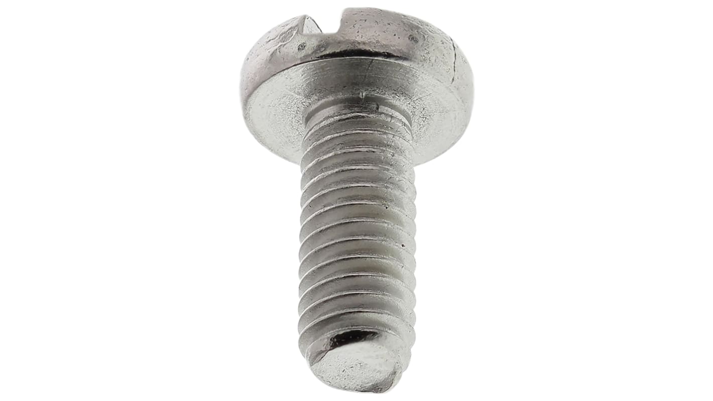RS PRO Slot Pan A2 304 Stainless Steel Machine Screws DIN 85, M4x10.0mm