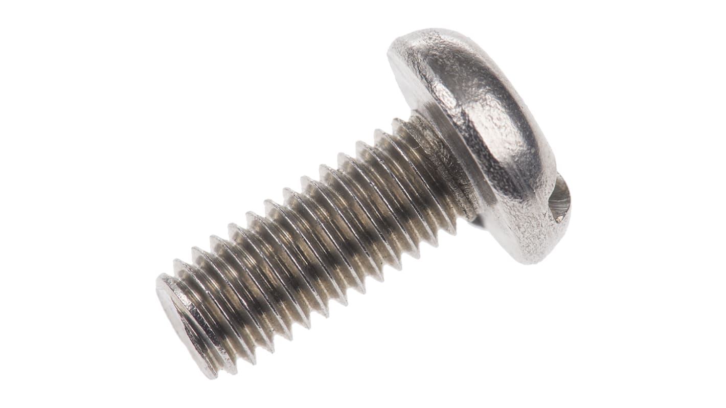 RS PRO Slot Pan A2 304 Stainless Steel Machine Screws DIN 85, M5x12.0mm