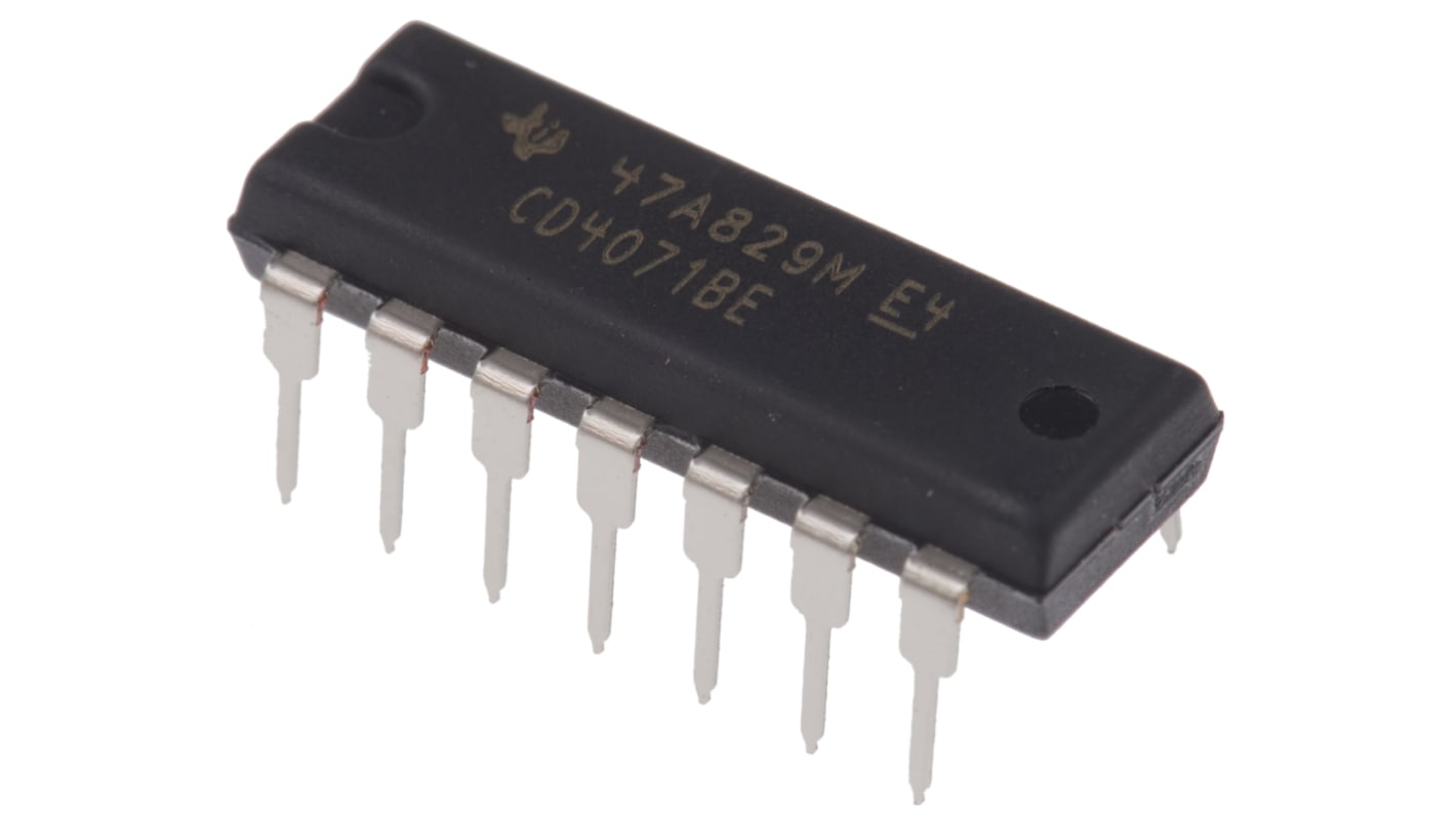 Texas Instruments CD4071BE, Quad 2-Input OR Logic Gate, 14-Pin PDIP