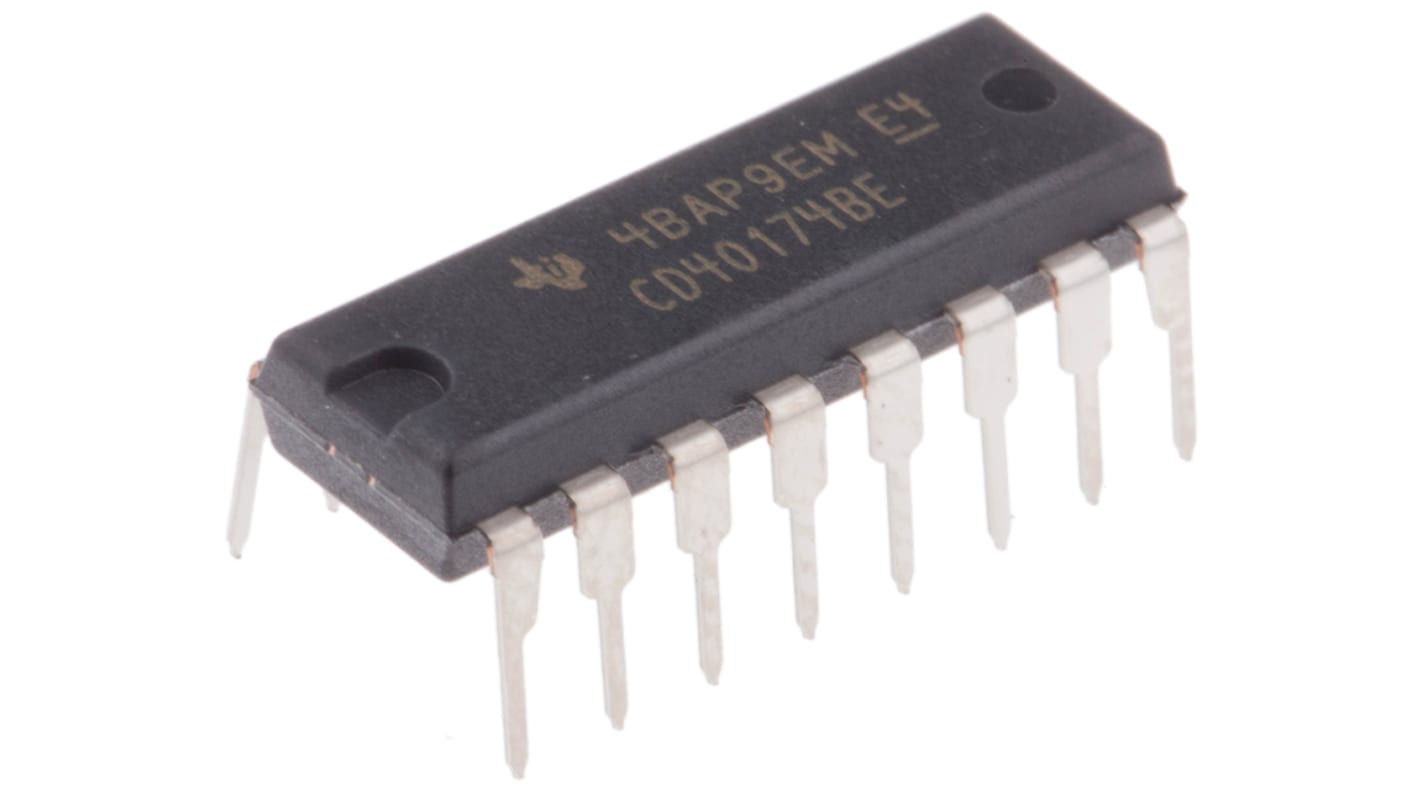 Texas Instruments D型触发器芯片, 上升沿触发, 每片芯6元件, 单端输出, 非反相, 16针, PDIP, 通孔安装