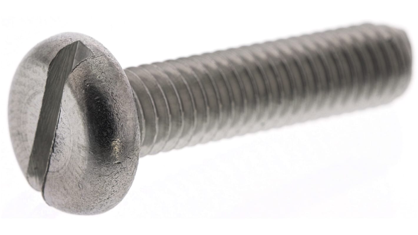 RS PRO Slot M6 Pan A2 304 Stainless Steel Machine Screws DIN 85 x 25.0mm