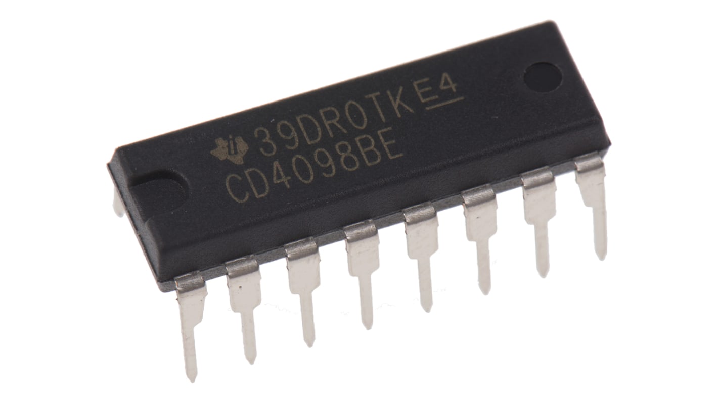 Texas Instruments CD4098BE, Dual Monostable Multivibrator, 16-Pin PDIP