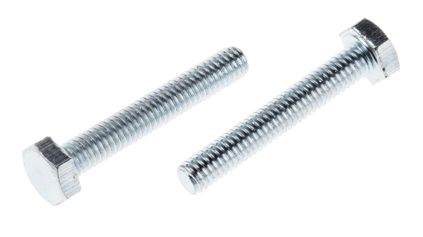 Śruba z łbem sześciokątnym gwint M4 25.0mm skok 0.70mm Stalowe Sześciokątny Powlekane jasnym cynkiem RS PRO