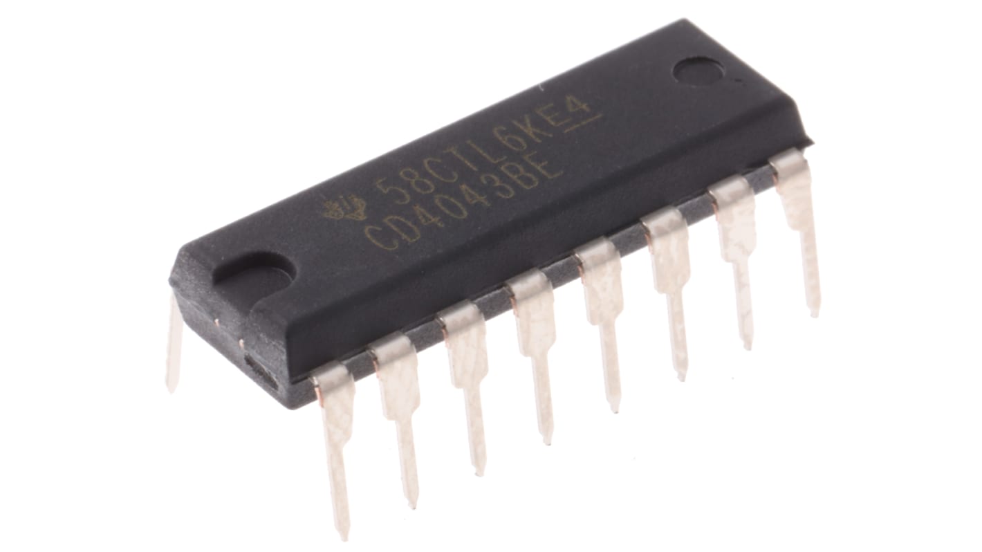 Texas Instruments SR锁存器, 4000逻辑, 16p, 4Bit, PDIP, 三态输出