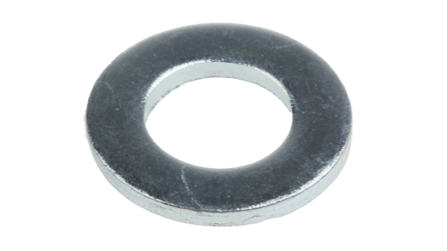 RS PRO Bright Zinc Plated Steel Plain Form A Washers, M10, DIN 125A