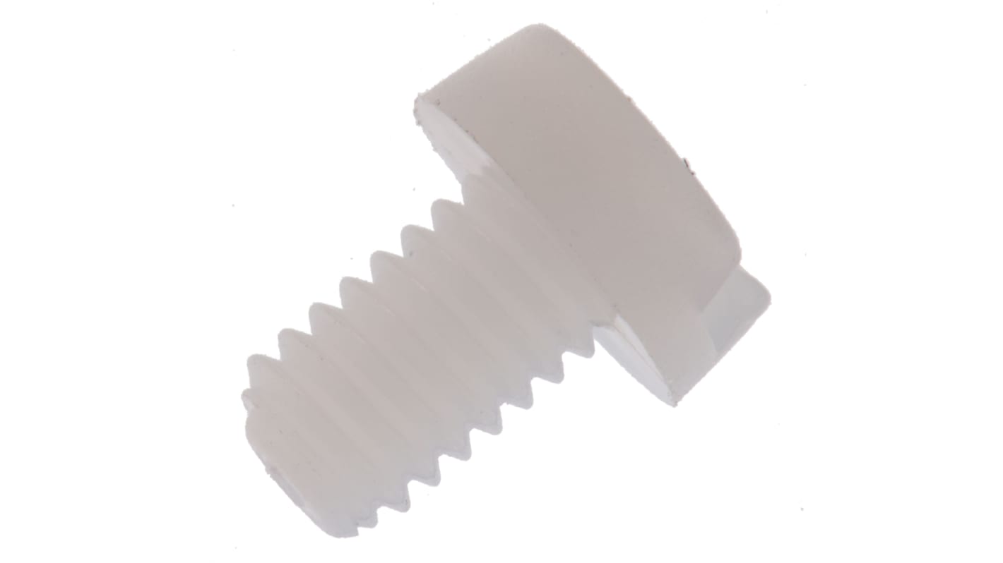 RS PRO Slot M4 Cheese Head Nylon Machine Screws x 6mm