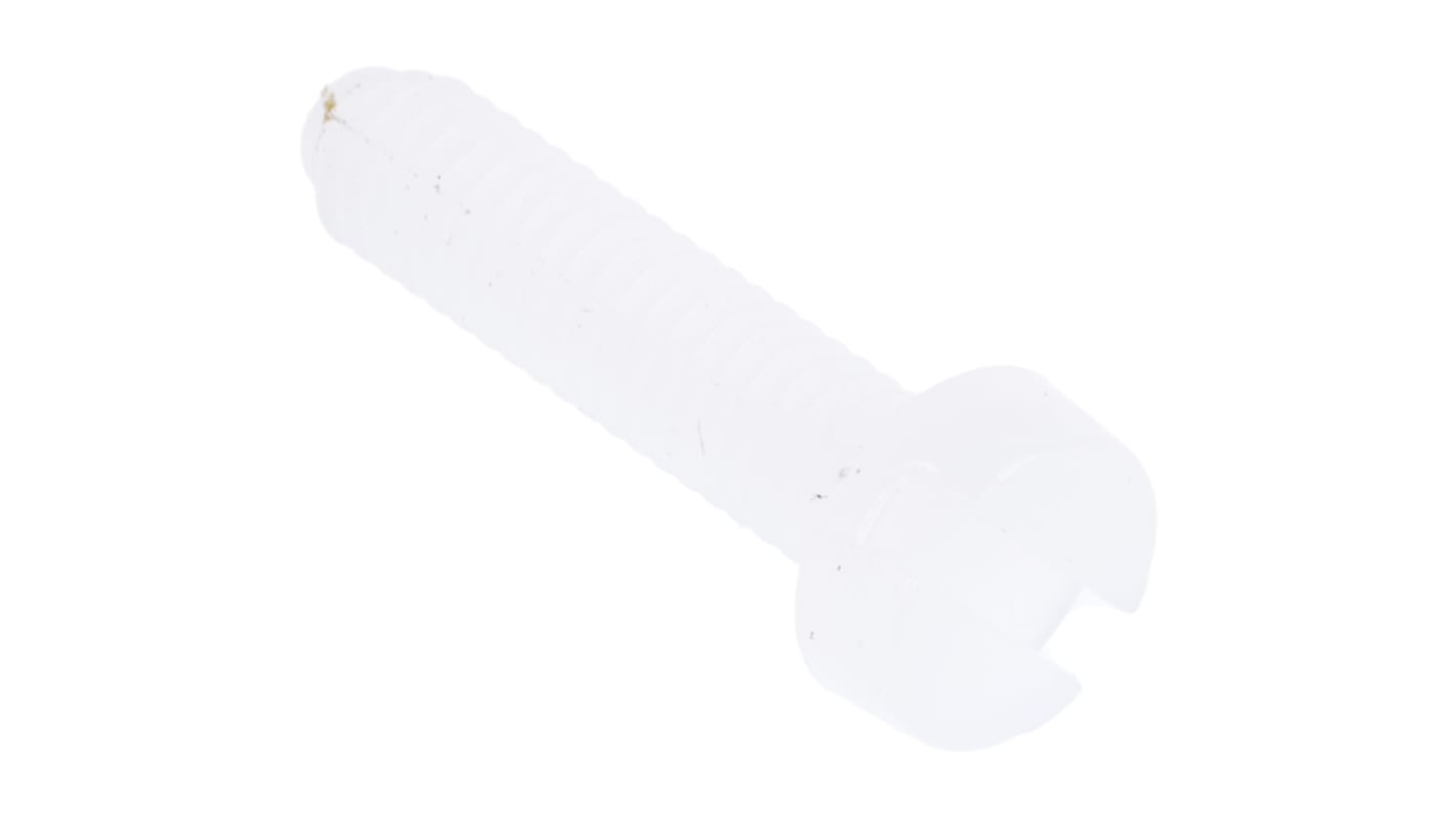 Śruby maszynowe M4 łeb z łbem walcowym Nylon długość 16mm skok 0.7mm