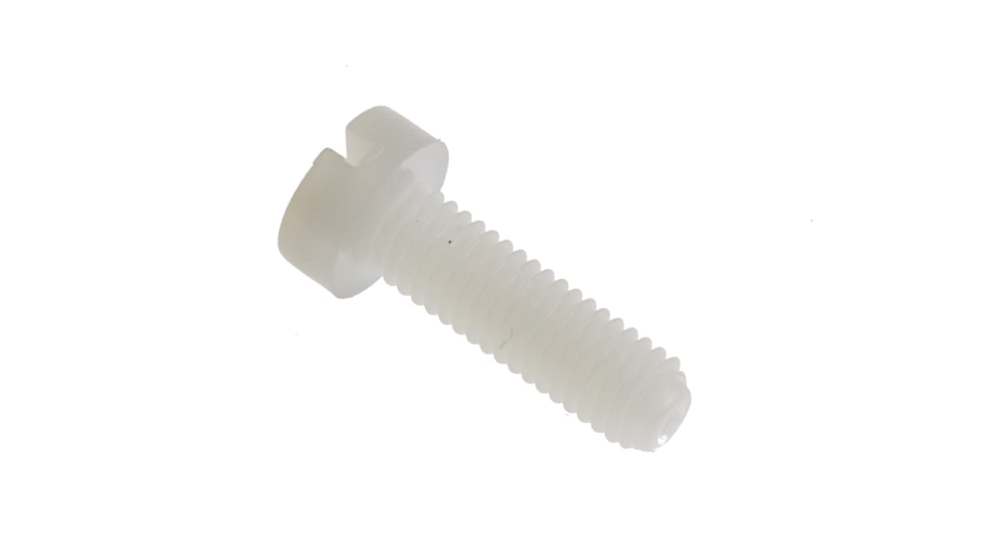 RS PRO Slot  Cheese Head Nylon Machine Screws, M5x16mm