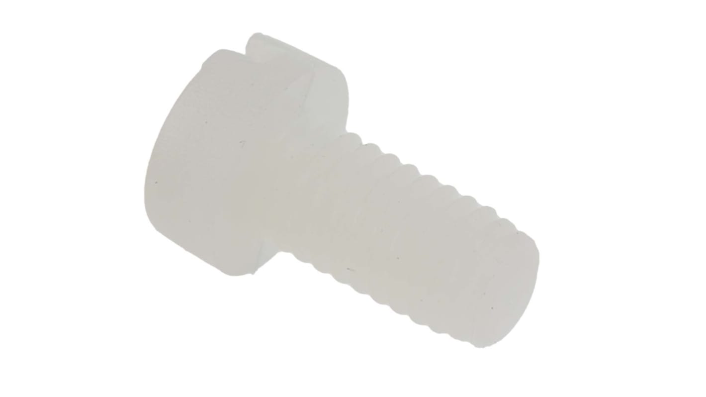 RS PRO Slot Cheese Head Nylon Machine Screws x 12mm