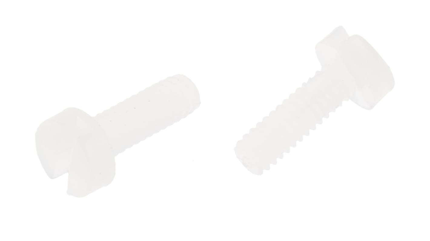RS PRO Zylinderkopf Schlitz Schrauben , M2 x 6mm Nylon