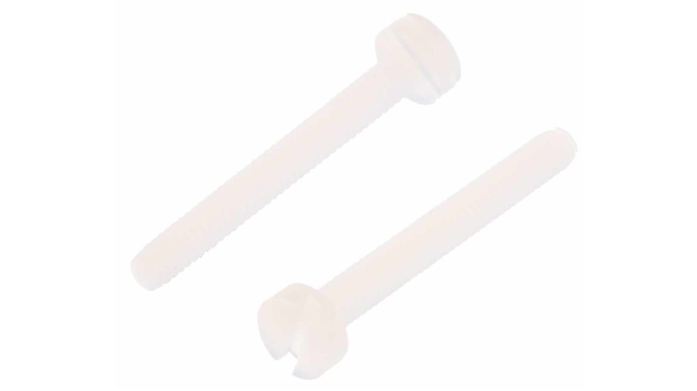 RS PRO Slot  Cheese Head Nylon Machine Screws, M2x16mm